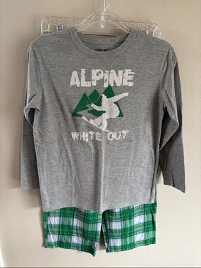 Cherokee snowboarding plaid pajama set